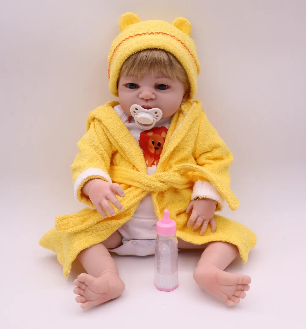Reborn boy куклы 22 "55 см роскошный Лисий комплект одежды полный Силиконовый reborn baby куклы для детей подарок можно купать bebe куклы menino
