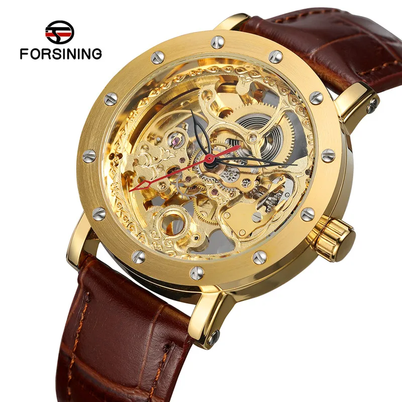 FORSINING Automatic Mechanical Men Wristwatch Military Army Sport Male Clock Top Brand Luxury Skeleton Waterproof Man Watch 016 | Наручные
