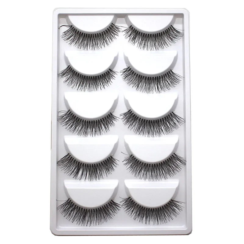 

5pair False Eyelashes A21 White Matte White Line Stem False Eyelashes