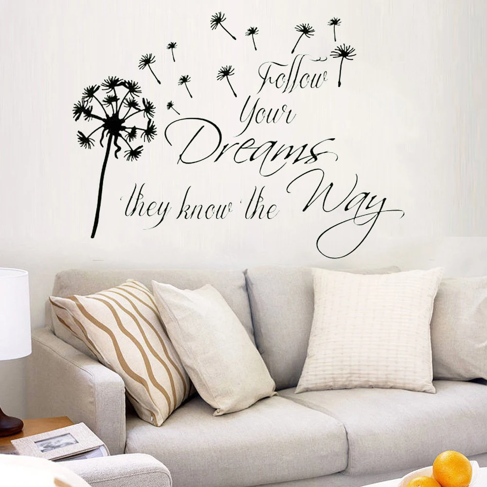 Inspirational Wall Sticker Quote Follow Your Dreams Decal Fashion Art Stickers Decals Vinyl Removable FB-8 | Дом и сад
