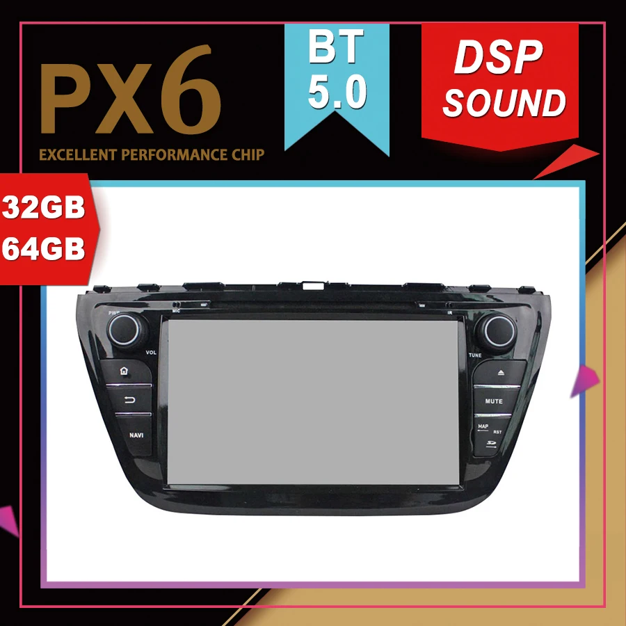 PX6 Отличная производительность Android 9 0 Автомобильный мультимедийный GPS для SUZUKI SX4 S