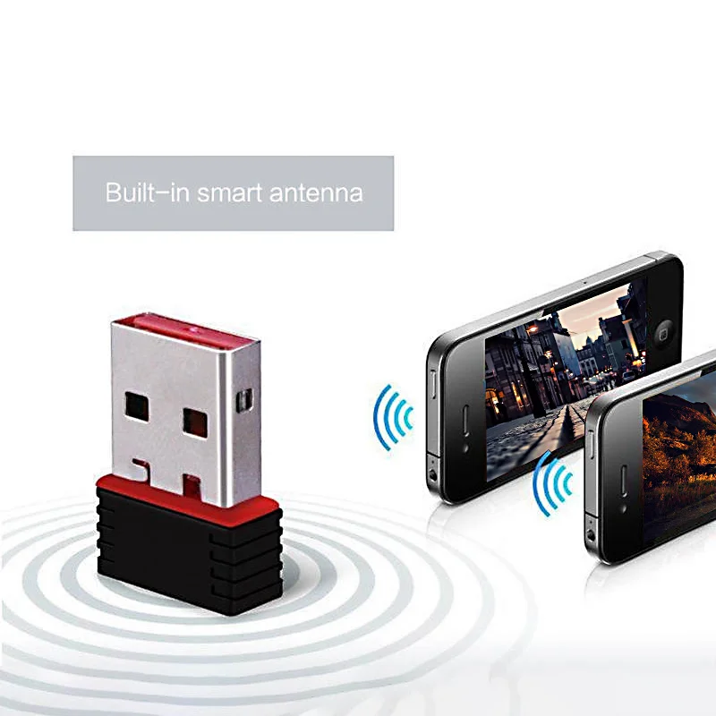 Беспроводная мини Портативная сетевая карта Wifi USB 2 0 адаптер для RTL8188