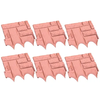 

6pcs Household Decoration Kindergarten Miniature Patio Vegetables Easy Assembly Outdoor Courtyard Garden Fence Stone Brick