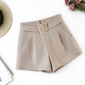 

SISHION 2020 new Women's shorts female spring and summer high waist black gray white thin leg pants SP1027