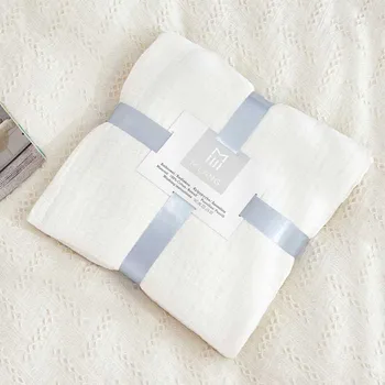 

Cotton Thermal Blanket With Wrinkle Soft Breathable Bedspread For All Seasons Oversized Lightweight Throw Blankets Bedding