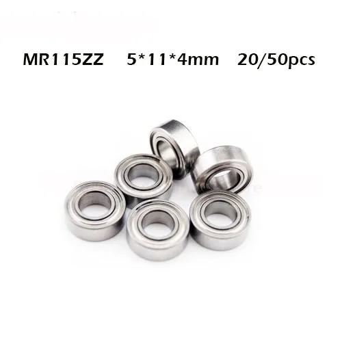 MR115ZZ подшипник ABEC-1(20 Вт, 50 шт в наборе) 5*11*4 мм миниатюрный MR115 zz, шариковые подшипники L-1150ZZ Y04 MR115Z
