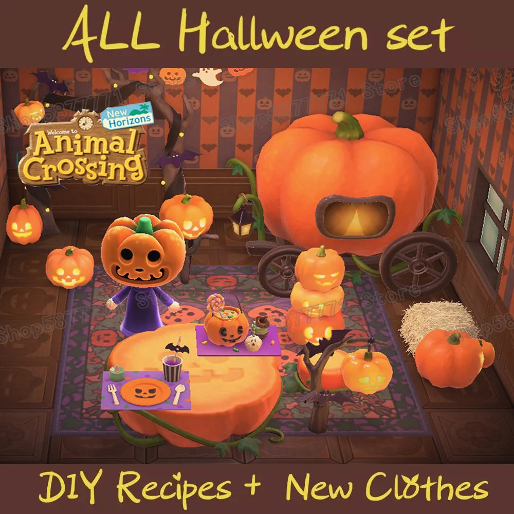 

Halloween Materials Updated Animal Crossing New Horizons New Pumpkin Hat Items Animal Crossing Dream Island for Nintendo Switch