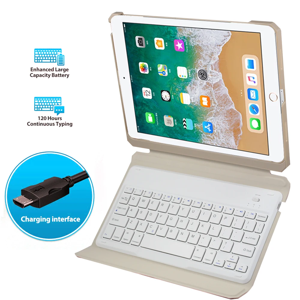 Для iPad Pro 9,7 дюйма Съемная bluetooth-клавиатура Магнитный адсорбционный кронштейн чехол для планшета с клавиатурой американский