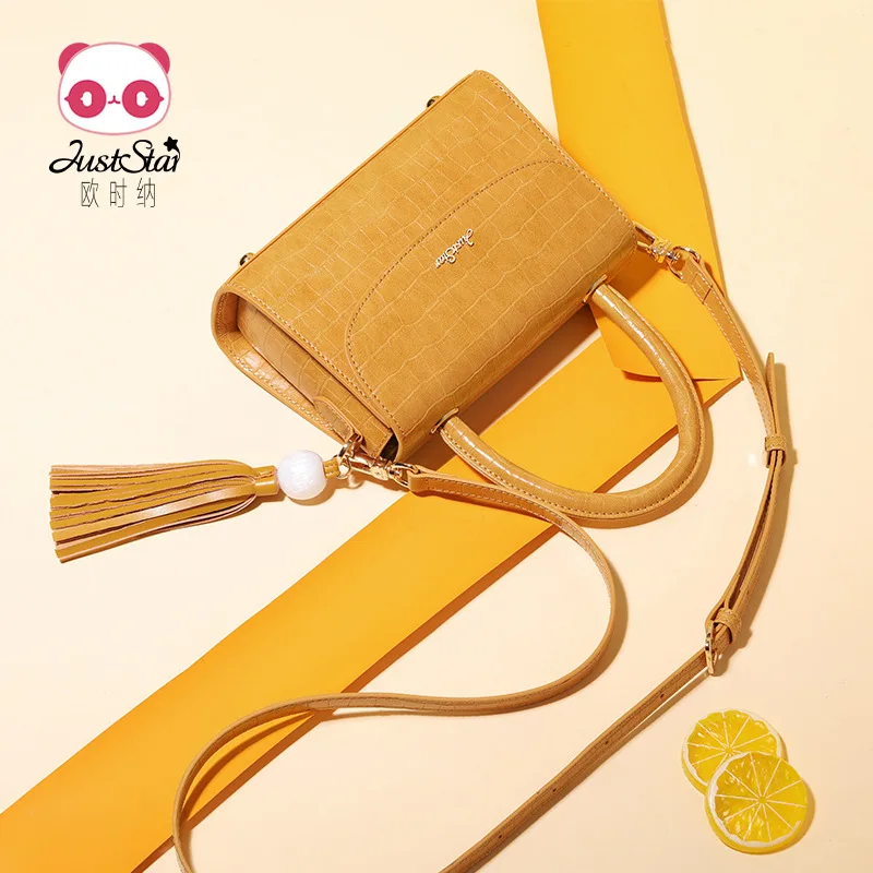 

EU Is Satisfied WOMEN'S Bag 2019 New Style Crocodile Pattern Fashion Handbag Tassels Textured Bag Women's Crossbody/shoulder Bag