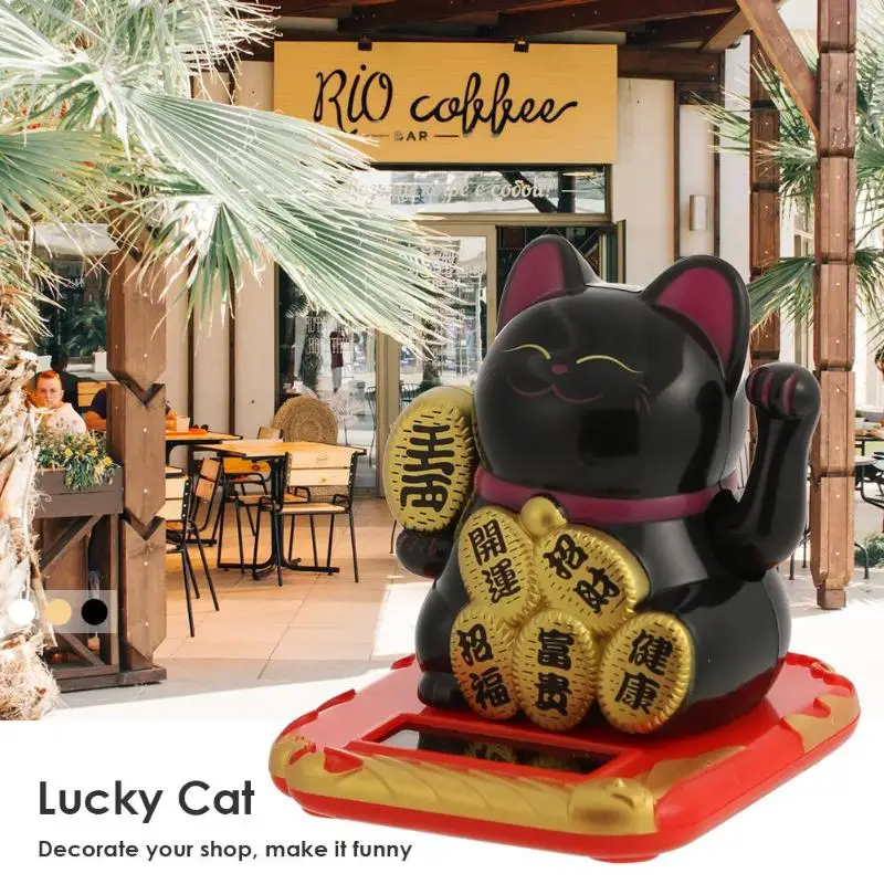 

Chinese Lucky Cat Wealth Waving Shaking Hand Fortune Welcome Cat Cute Figurines Miniatures Home Decor Craft Art Shop Hotel Decor