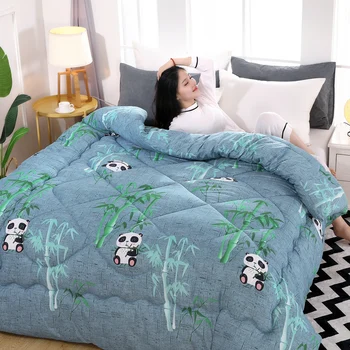 

1-4Kg weight Ab Side Patchwork Quilts New Home Textile Quilt Thicken Winter Comforter Soft And Warm Bed Duvet Camo Fleece Quilt