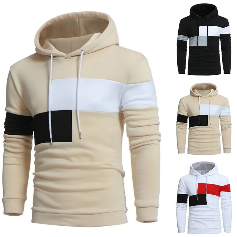 

Lace up Sweatshirt Men Hooded Streetwear Hoodies Men 2020 New Hip Hop Oversized Hoodie Gym Tracksuits Outwear Patchwork Hoody