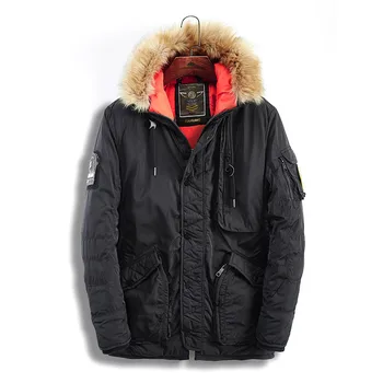 

New Style Europe And America Coat Large Size Cotton Coat Men's Autumn And Winter Cotton-padded Clothes Men Mid-l