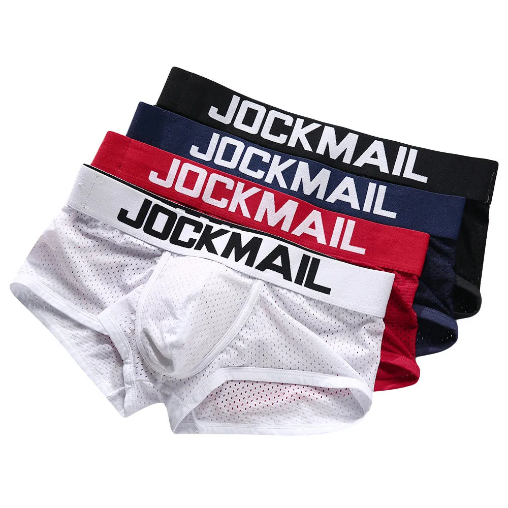 sexy male underwear JOCKMAIL New Sexy Men Underwear Soft Boxers Cotton Boxer Men Solid Man Boxer Sexy Mens Underwear Gay boxer Penis Pouch boxers hot mens underwear