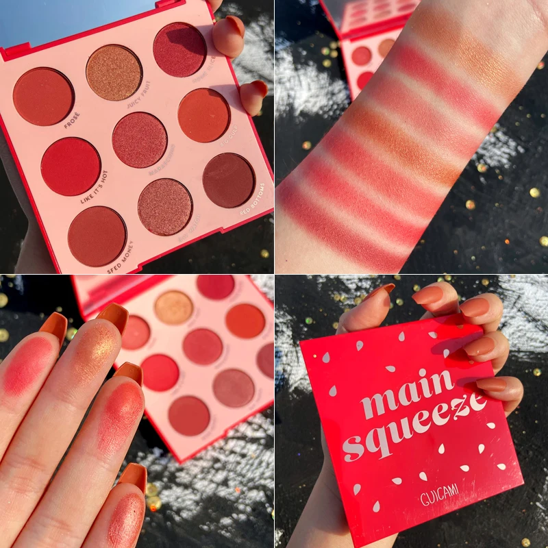 Creamy 9 Color Eyeshadow Pallete Christmas Pigmented Eye Shadow Professional Glitter Makeup Eyeshadow Palette