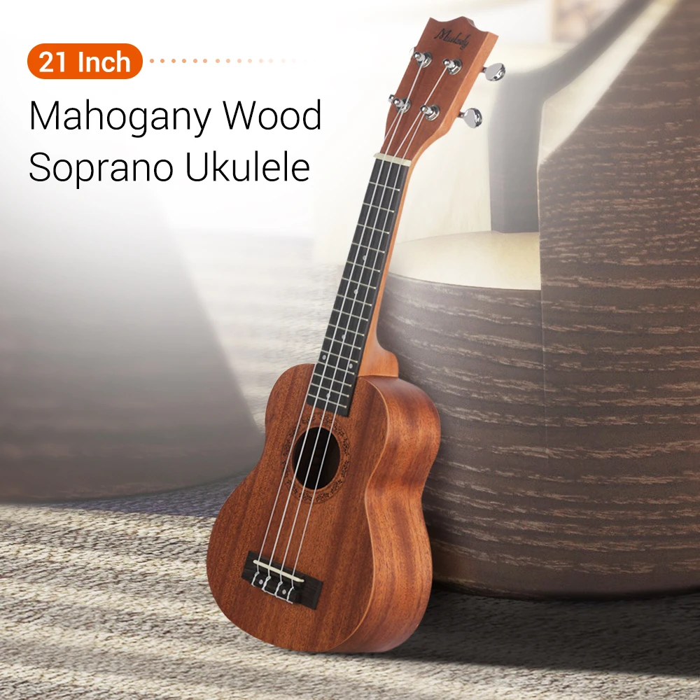 Muslady 21 дюймов сопрано укулеле Ukelele красное дерево струнный инструмент