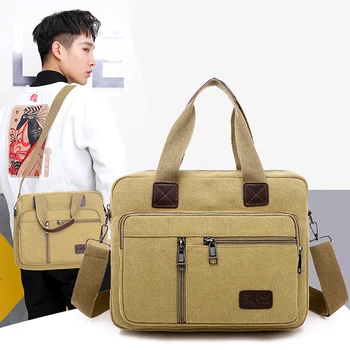 

Men's Bag Casual Canvas Shoulder Bag Large Capacity Multi-pocket Handbag Messenger Bag Ladies Bolsa Feminina Sac Crossbody Bags