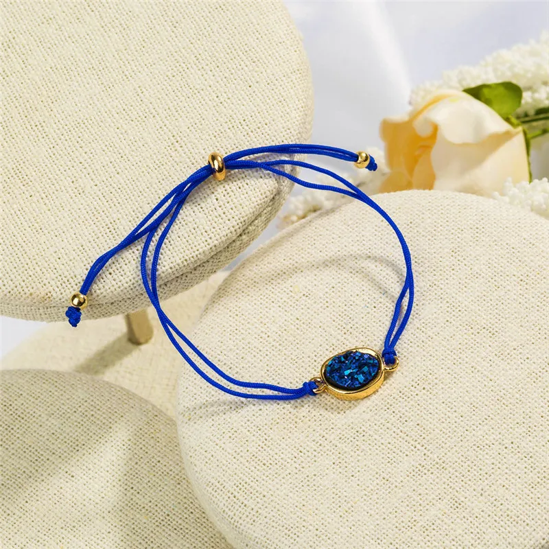 WE Trendy Irregular Rope Bracelet for Women Natural Stone Crystal Cluster Multi-color Love Jewelry Valentine Girl Gifts Dropship