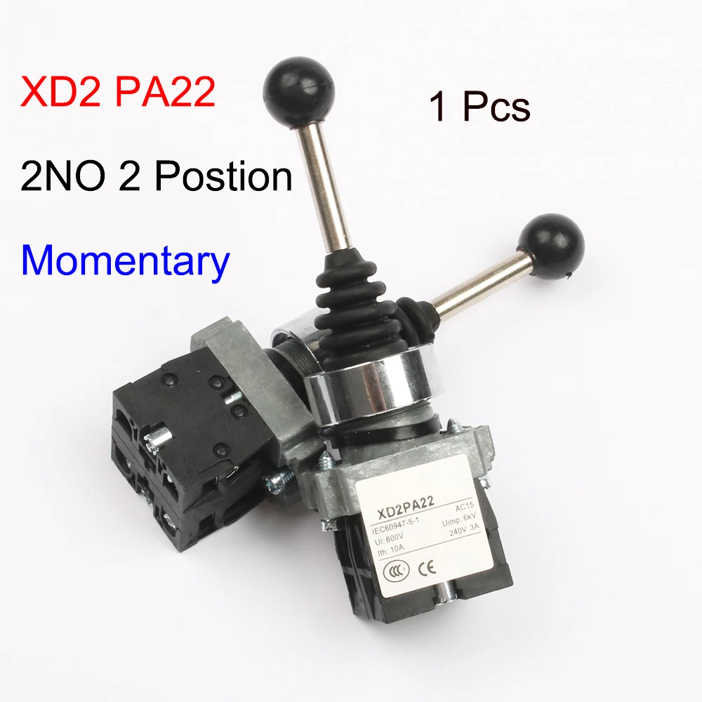 XD2-PA22 2NO 2 положения защелка XD2-PA12 PA14 Кулисный Джойстик контроллер пружинный возврат поворотные поперечные переключатели сброс PA22 PA24 4NO 4 положения - Цвет: XD2-PA22