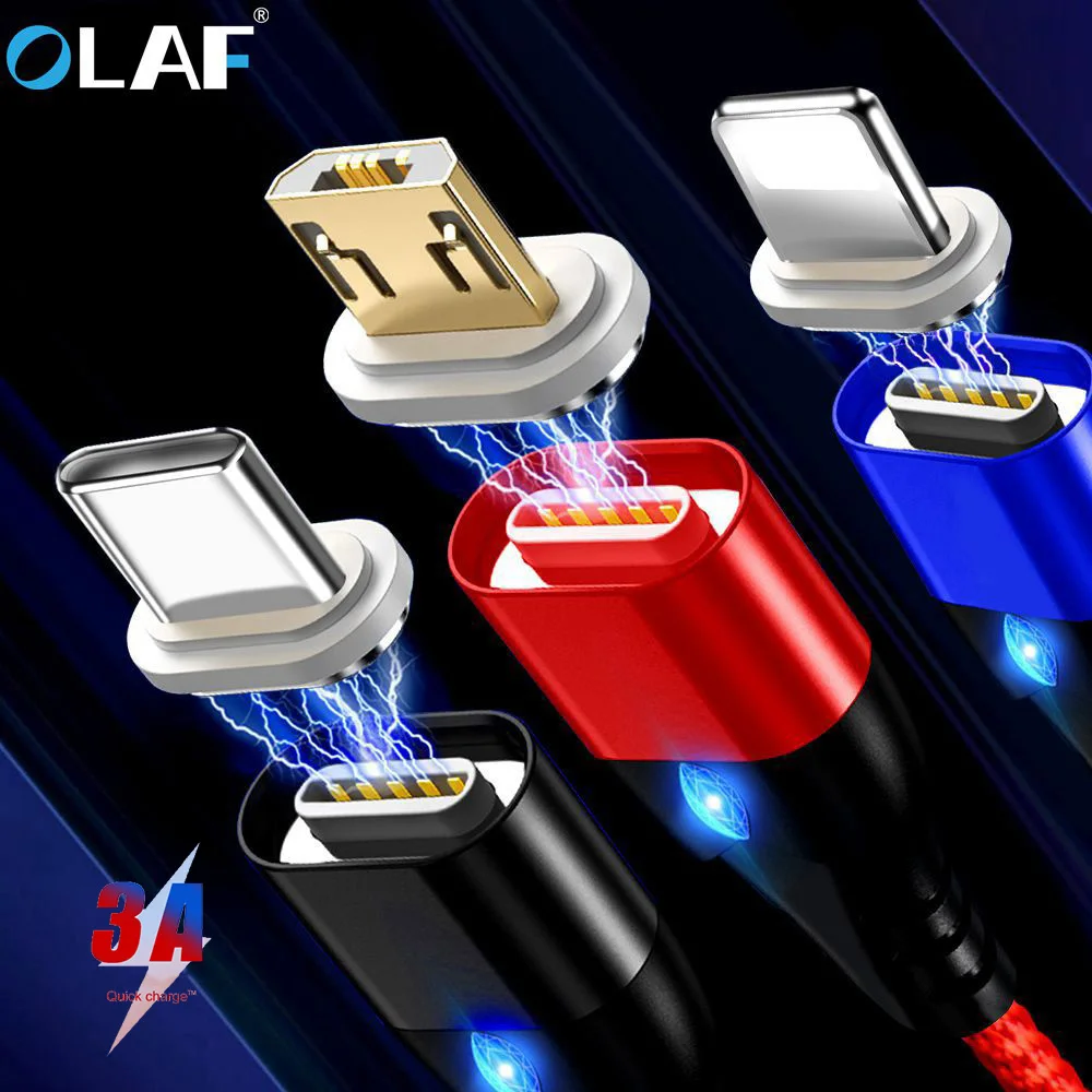 Магнитный кабель OLAF 5A Micro USB Type c Быстрая зарядка 3 0 супер быстрый зарядный для iPhone