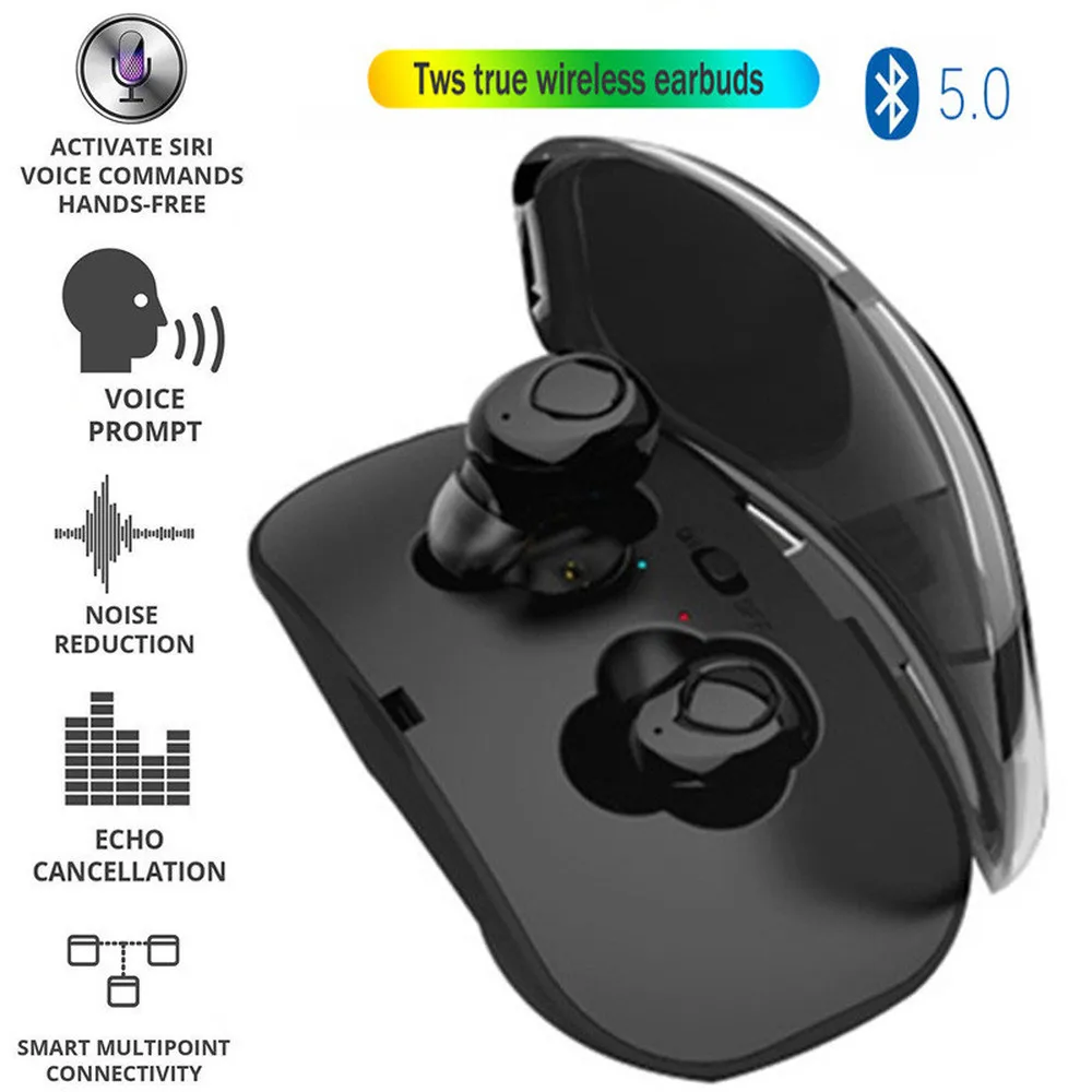 TWS X18 Wireless Bluetooth Earphone Nosie Reduction Headset HD Call Cordless Handsfree Earbuds for IOS Android With Charging Box