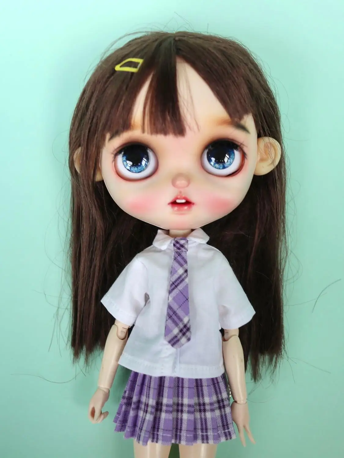 Новая школьная форма Blyth белая рубашка + плиссированная юбка для кукол OB24 Licca Kurhn 1/6