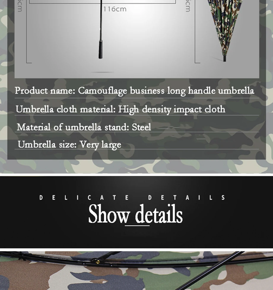 Модное изделие 24K камуфляж Бизнес ложки с длинной ручкой зонтик Для мужчин негабаритных ветрозащитный Водонепроницаемый зонтик для использования вне помещений рыболовный зонт для гольфа
