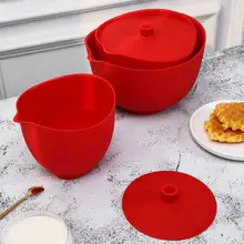 Силиконовые Basics FlexibleSilicone миски для смешивания, набор из 3, 1 QT, 1,5 QT, 2 QT, красный