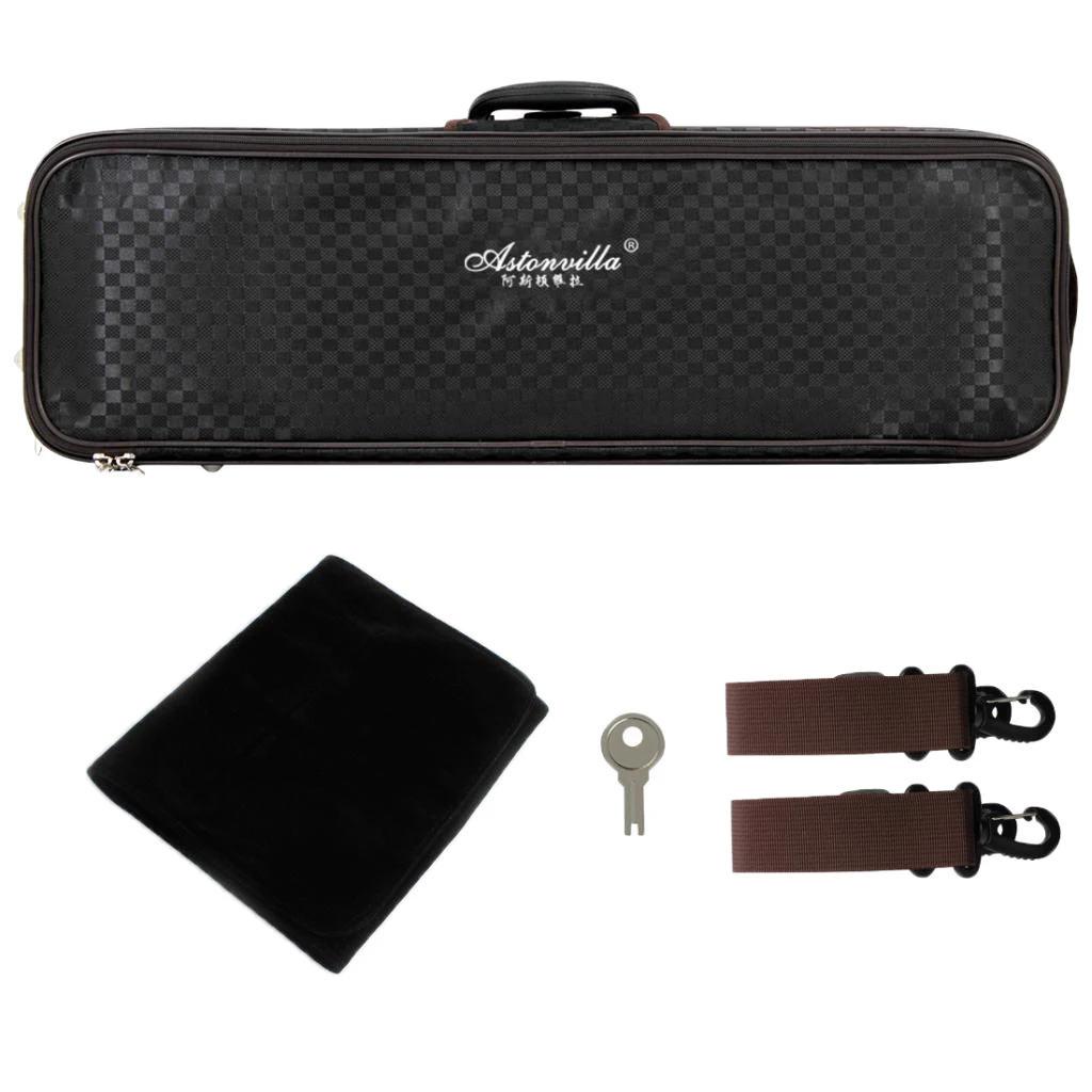4/4 Violin Case Canvas Hard Case Shoulder Strap Black Color 2.14kg