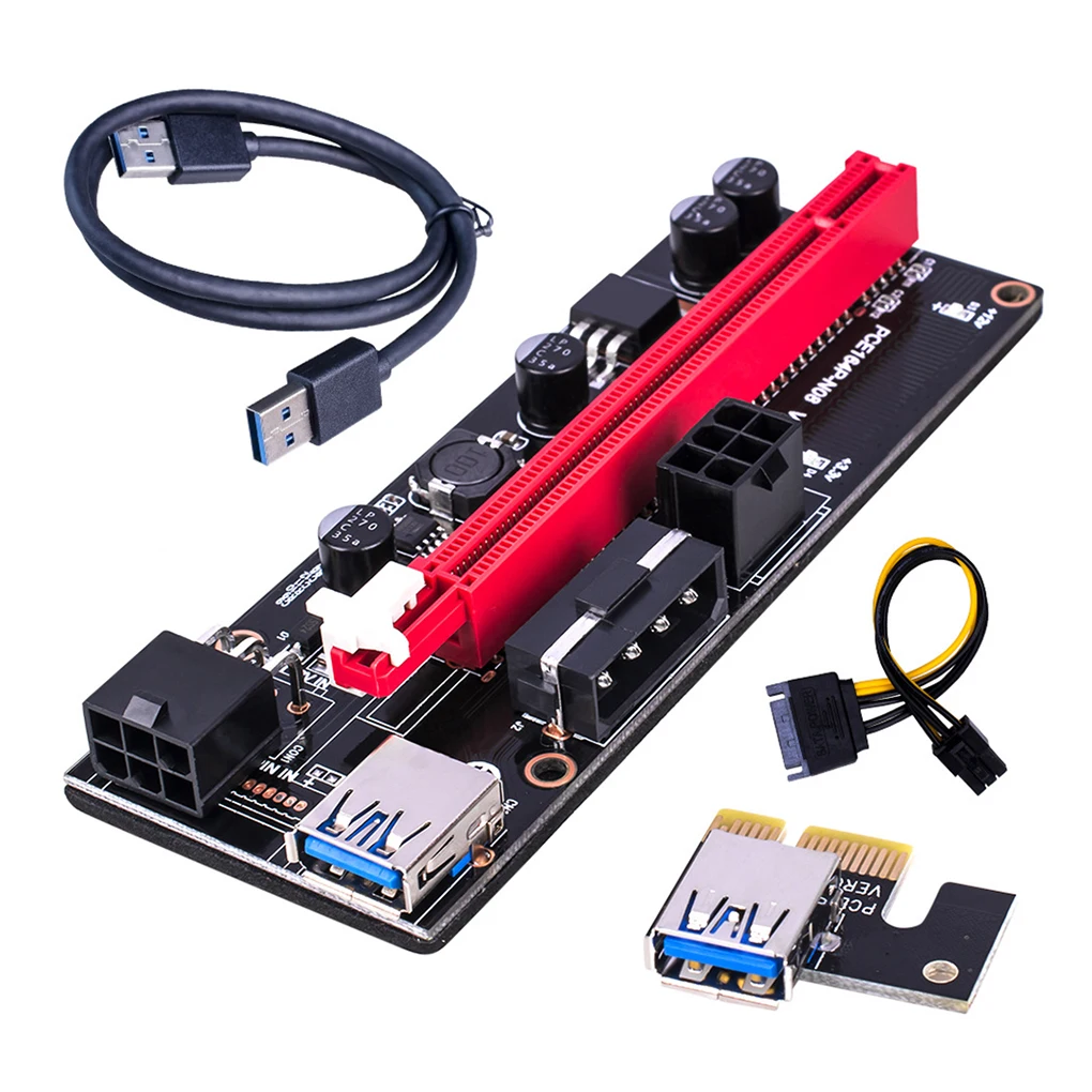 Плата расширения PCI-E 1X до 16X карта GPU адаптер USB 3 0 с 6-контактным интерфейсом |