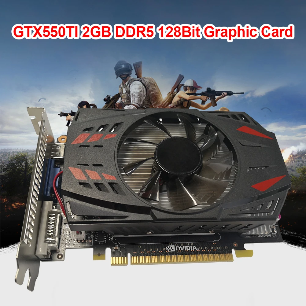 GTX550TI 2GB 128Bit DDR5 NVIDIA Computer Graphics Cards HDMI-Compatible VGA Gaming Video Graphic Card with Dual Cooling Fan gpu pc Graphics Cards