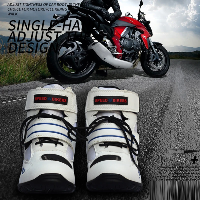 Botas para montar en motocicleta para hombre, zapatos de carreras  profesionales, botas de carretera, cuero transpirable, antideslizante,  seguridad, transpirable, resistente al desgaste - AliExpress