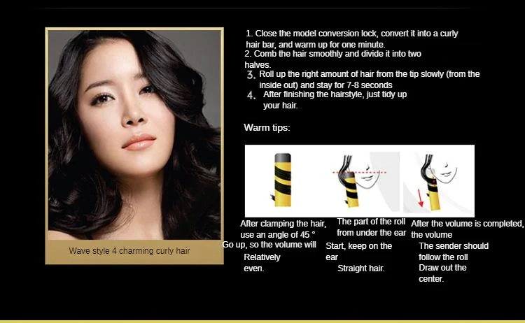 Volume/Straight Hair-in-Marcel Waver Wet And Dry Dual Purpose Pear Twisted Rolls Straight Dual Purpose Marcel Waver Expor