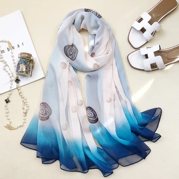 

Collocation scarf Women Beautiful Rose Pattern Chiffon Shawl Wrap Wraps Scarf Scarves
