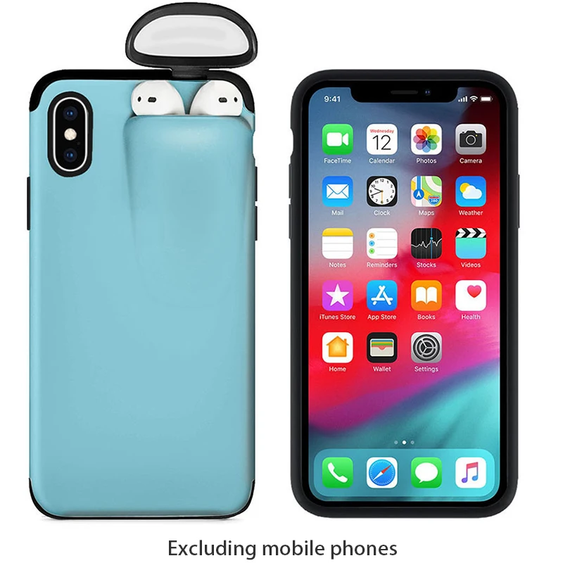 IviLongTail чехол для iPhone11 Pro 6 7 8 XR XS MAX Беспроводная гарнитура Набор защитная крышка и чехол для телефона 2 в 1 защитный чехол
