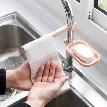 

NEW Arrival Water Sink Hanging Sponge Soap Dish Towel Holder Kitchen Bathroom Organizer Storage Shelf Rack