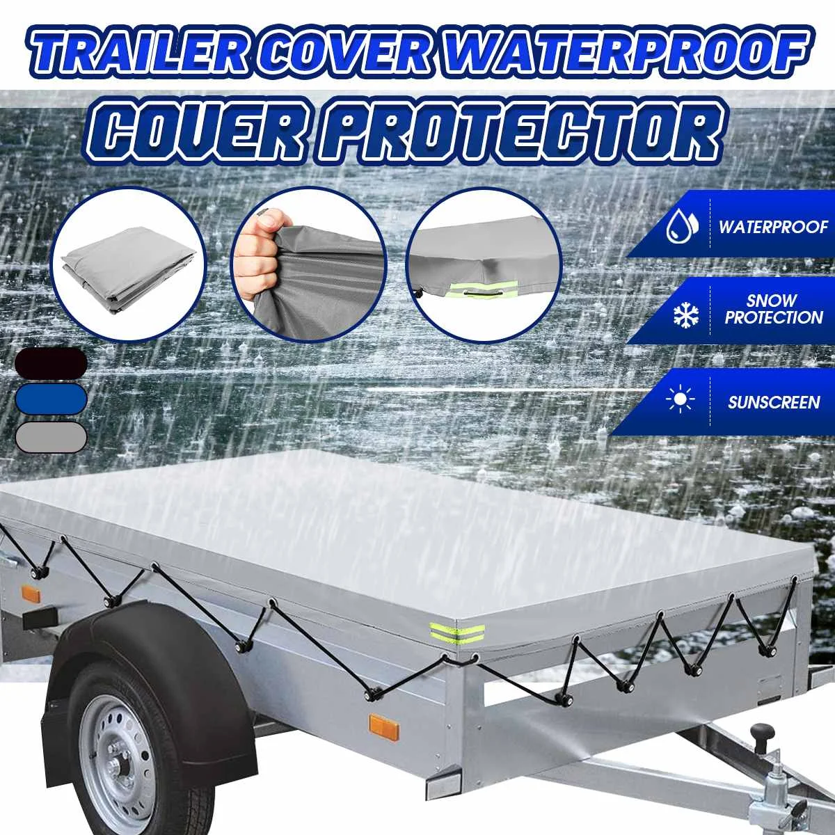 150-260cm Winter 600D Trailer Cover Auto Roof Tent Heavy Duty PVC Dustproof  Waterproof Protector Cover Travel Camping Canopy - AliExpress