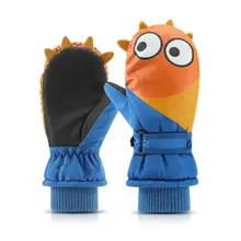 Детские перчатки; зимние теплые хлопковые и бархатные водонепроницаемые Нескользящие удобные варежки для маленьких девочек и мальчиков