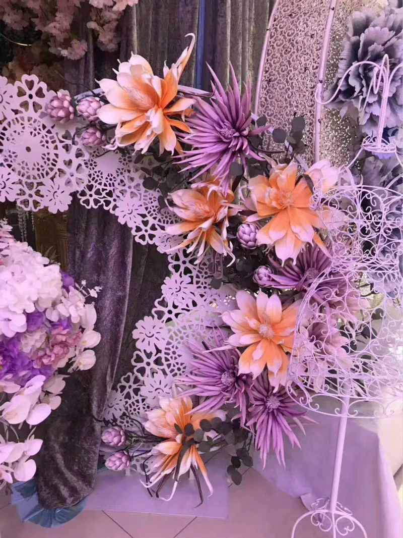 80 см большая пена Магнолия искусственный цветок голова наружная тема искусственный цветок для свадьбы фон украшения дизайн дисплей вечерние Декор