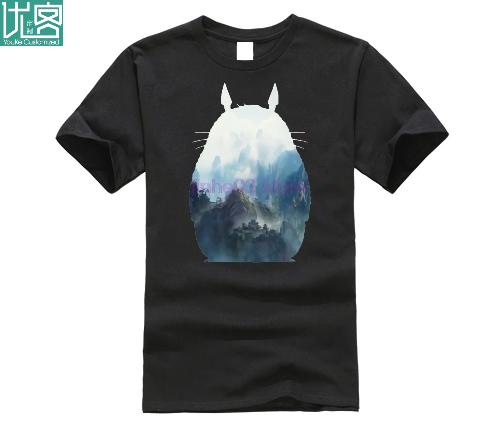 Футболка с короткими рукавами Studio Ghibli My Neighbor Totoro Forest Fill Online Shopping футболка