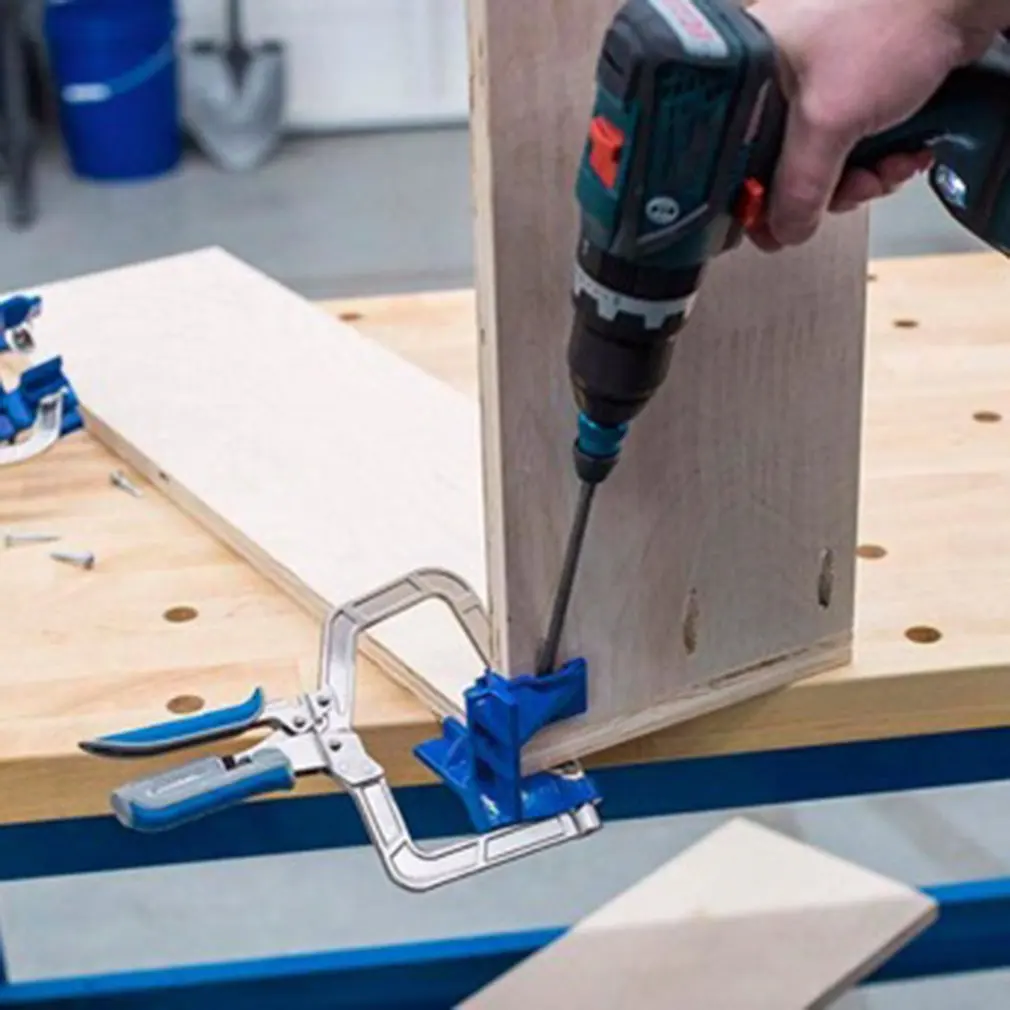 Auto Hole Puncher Adjustable Hole Puncher Right Angle Frame Fixed Hole Puncher Woodworking Corner Clamp