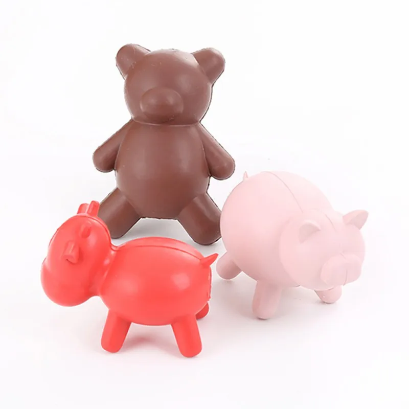 Игрушки-Жвачки для домашних животных, милая пищащая кукла, игрушка для собак, латексная корова, медведь, пищалка, жевательная для дрессировки, игрушка для домашних животных, устойчивая к укусам
