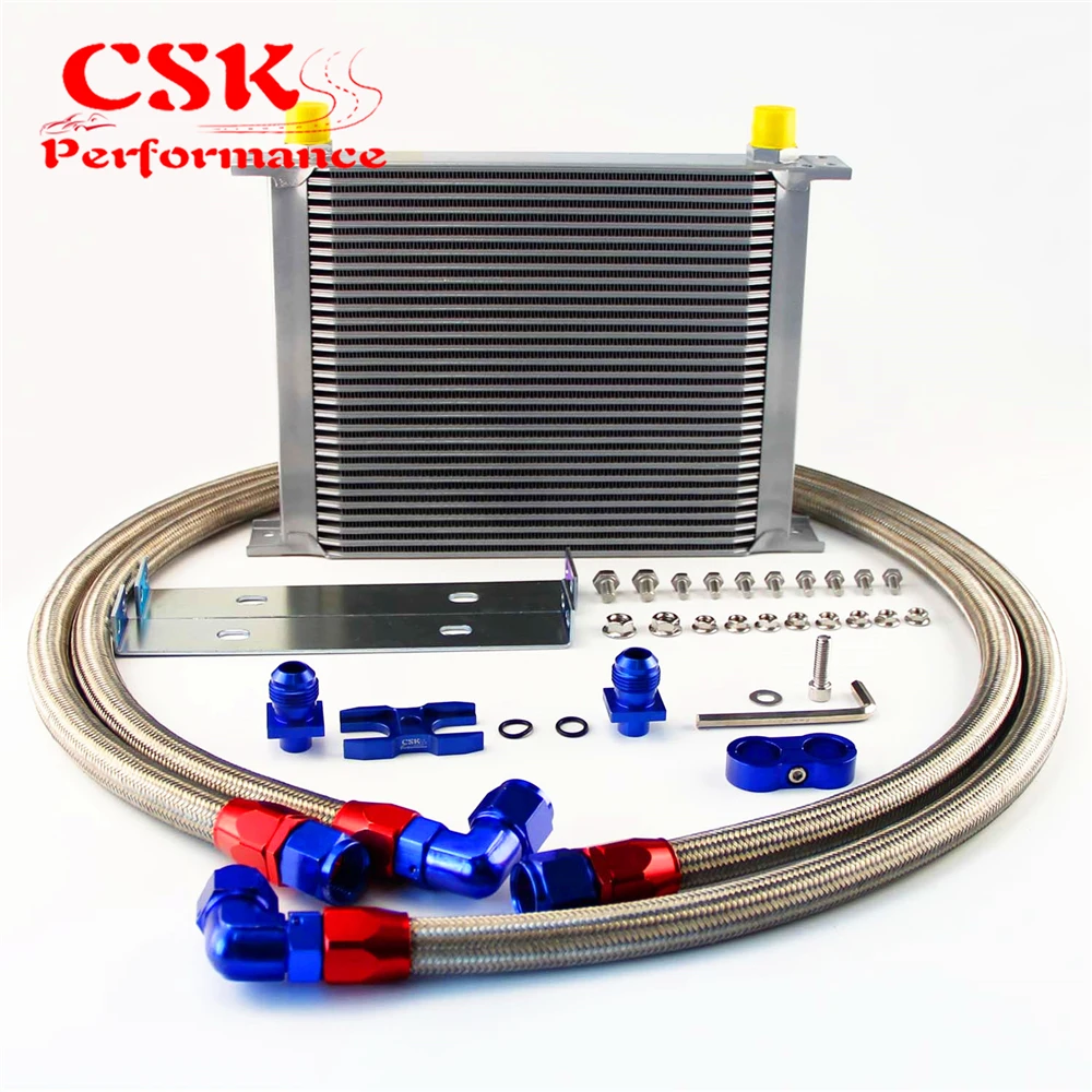 Best Price 30 Row 248mm AN10 British Oil Cooler Kit w/ Brackets Fits For BMW E36 Euro E82 E9X 135/335 E46 M3 E90 E92 Black/Silver Best Price 30 Row 248mm AN10 British Oil Cooler Kit w/ Brackets Fits For BMW E36 Euro E82 E9X 135/335 E46 M3 E90 E92 Black/Silver