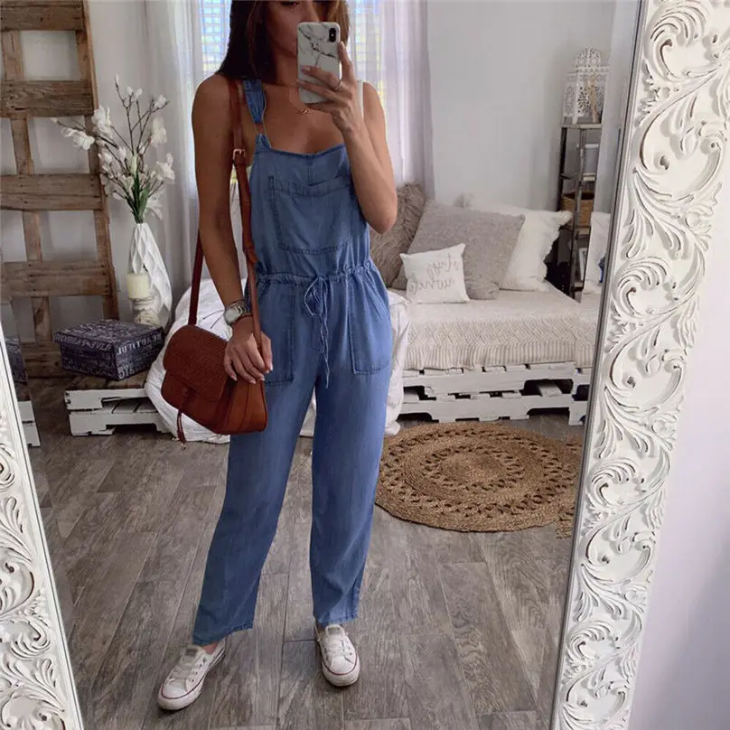 New Fashion Women One-Piece Sexy Jumpsuits Casual Overalls Denim Jeans Bib Trousers Rompers Women Long Pants 3S19 (5)