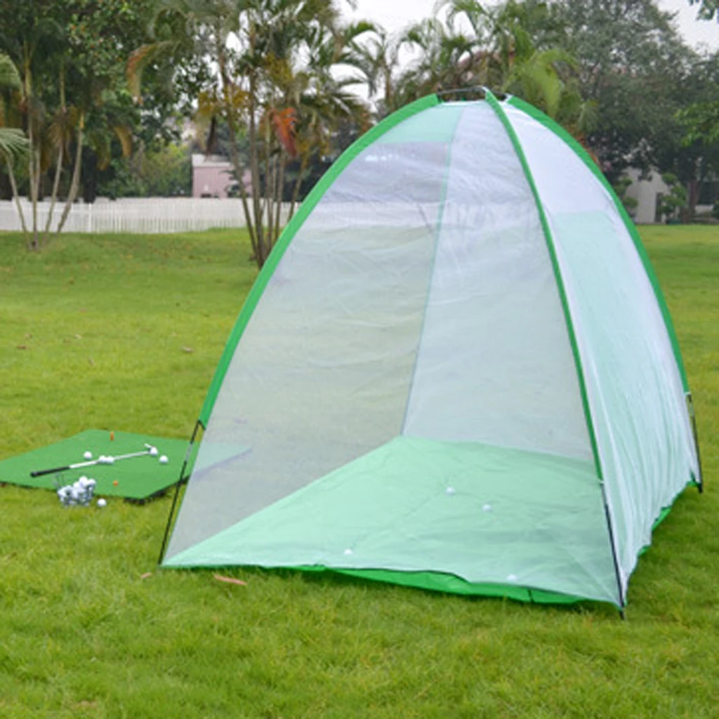 Children Golf Practice Set Putting Mat Chipping Net Carry Bag Included Green