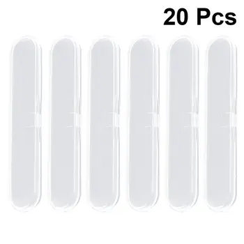 

20pcs Disposable Nail File Storage Holder Transparent Cotton Swab Storage Box Jewelry Accessory Case (20pcs/Pack)