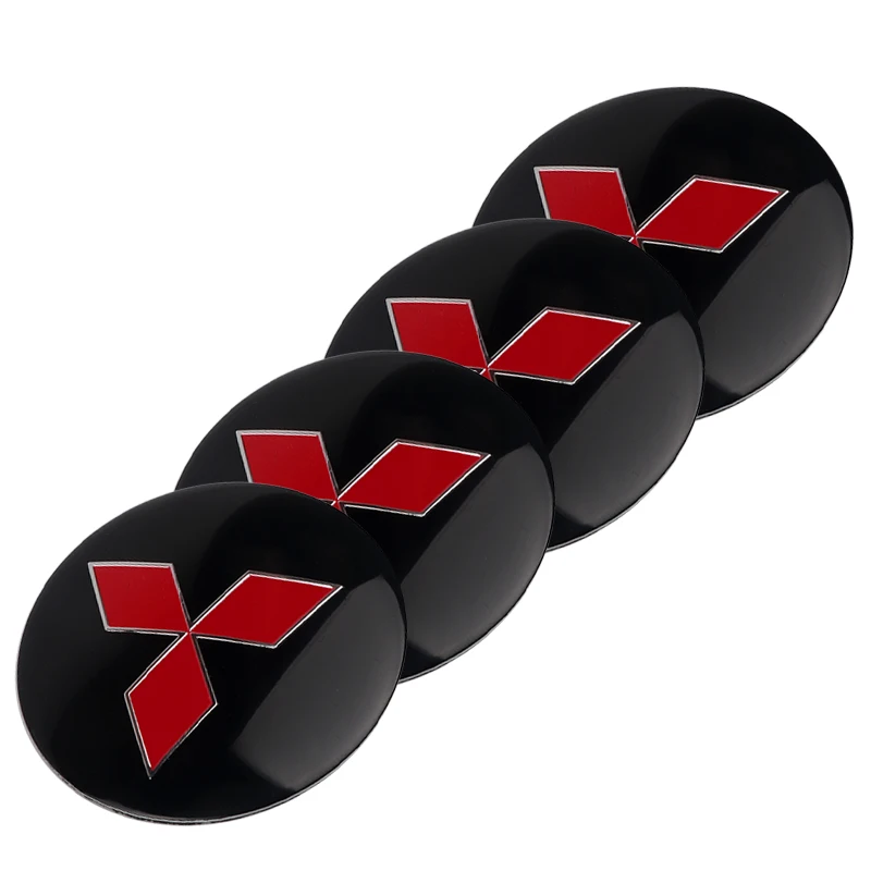 

4pcs Car Tyre Steering Wheel Center Hub Cap metal Sticker For Mitsubishi Lancer Asx Outlander Pajero l200 Galant Accessories