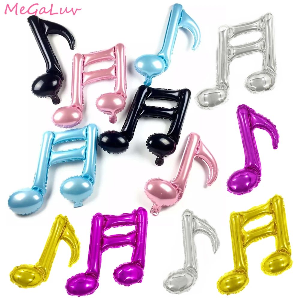 

5/10pcs Colorful Music Single Double Note Balloons Birthday Dress Up Party Concert Decorations Music Note Aluminum Film Balloon