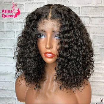 

250 Density Short 360 Lace Frontal Wig Bob Afro Kinky Curly Lace Front Human Hair Wigs Pre Plucked Peruvian Remy for Black Women