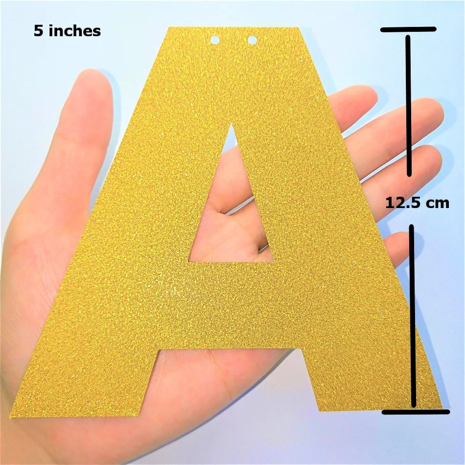 Personalized Alphabet Glitter Letter Paper Banner Diy Name Hanging